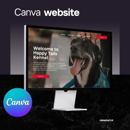 Dog Website Sjabloon | Bewerkbare Canva Website voor Hondendiensten & Dog Brands | Vriendelijk & Mobielvriendelijk Ontwerp