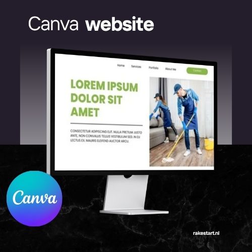 Huis & Schoonmaak Website Sjabloon | Bewerkbare Canva Website voor Schoonmaakbedrijf & Huisdiensten