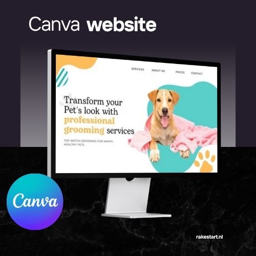 Hondensalon Website Sjabloon | Bewerkbare Canva Website voor Hondentrimsalon & Petsalons | Vriendelijk & Mobielvriendelijk