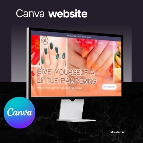 Nagelsalon Website Sjabloon | Bewerkbare Canva Website voor Nail Technicians & Beauty Salons