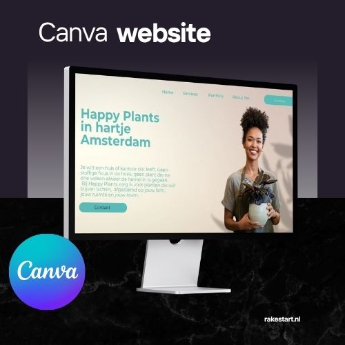 Happy Plants Website Sjabloon | Canva Website voor Plantenshops, Tuinmerken & Indoor Groene Zaken