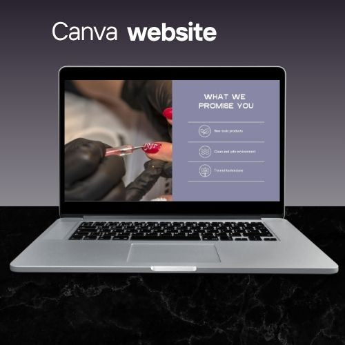 Nagelsalon Website Sjabloon | Bewerkbare Canva Website voor Nail Technicians & Beauty Salons