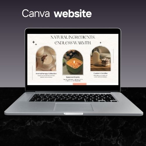 Kaars Website Sjabloon | Bewerkbare Canva Website voor Kaarsenmerken & Home Fragrance | Warm & Mobielvriendelijk Ontwerp