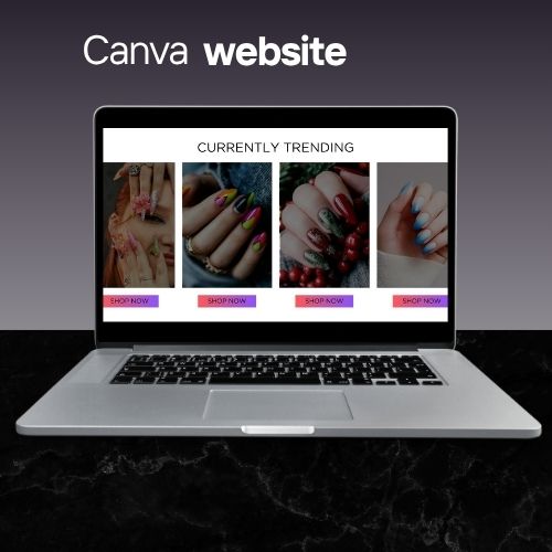 Nagelsalon Website Sjabloon | Bewerkbare Canva Website voor Nail Technicians & Beauty Salons | Glam & Mobielvriendelijk