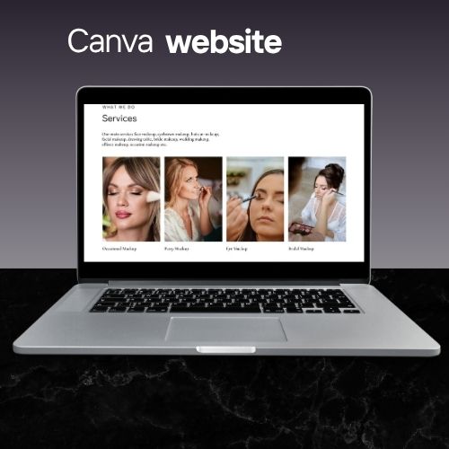 Make-up Artist Website Sjabloon | Bewerkbare Canva Website voor Beauty Professionals | Glam & Mobielvriendelijk
