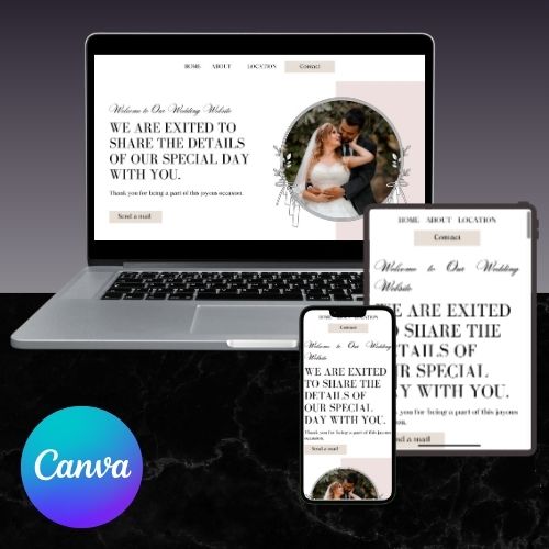 Bruiloftswebsite Template | Canva Website voor Trouwkoppels & Planners | Elegant & Mobielvriendelijk