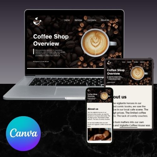 Food & Restaurant Website Sjabloon | Bewerkbare Canva Website voor Cafés, Restaurants & Foodmerken
