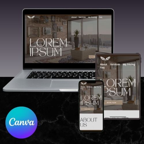 Luxury accommodatie Website Sjabloon | Bewerkbare Canva Website voor Hotels, Resorts & Villa’s | Modern Hospitality Webdesign