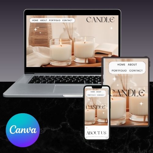 Kaars Website Sjabloon | Bewerkbare Canva Website voor Kaarsenmerken & Home Fragrance | Warm & Mobielvriendelijk Ontwerp