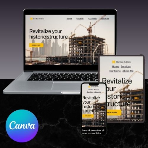 Website Sjabloon voor Bouwbedrijven | Canva Website voor Aannemers, Renovatieservices & Vakmensen