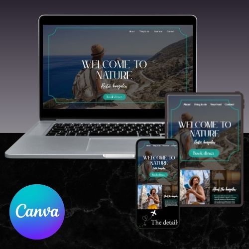 Reis Website Sjabloon | Bewerkbare Canva Website voor Reisbloggers, Touroperators & Avontuurmerken | Mobielvriendelijk & Prachtig Ontwerp