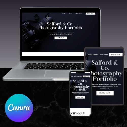 Fotografie Website Sjabloon | Bewerkbare Canva Website voor Fotografen & Creatieve Studios | Modern Visueel Portfolio Ontwerp