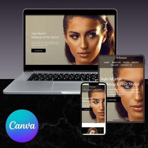 Make-up Artist Website Sjabloon | Bewerkbare Canva Website voor Beauty Professionals | Glam & Mobielvriendelijk