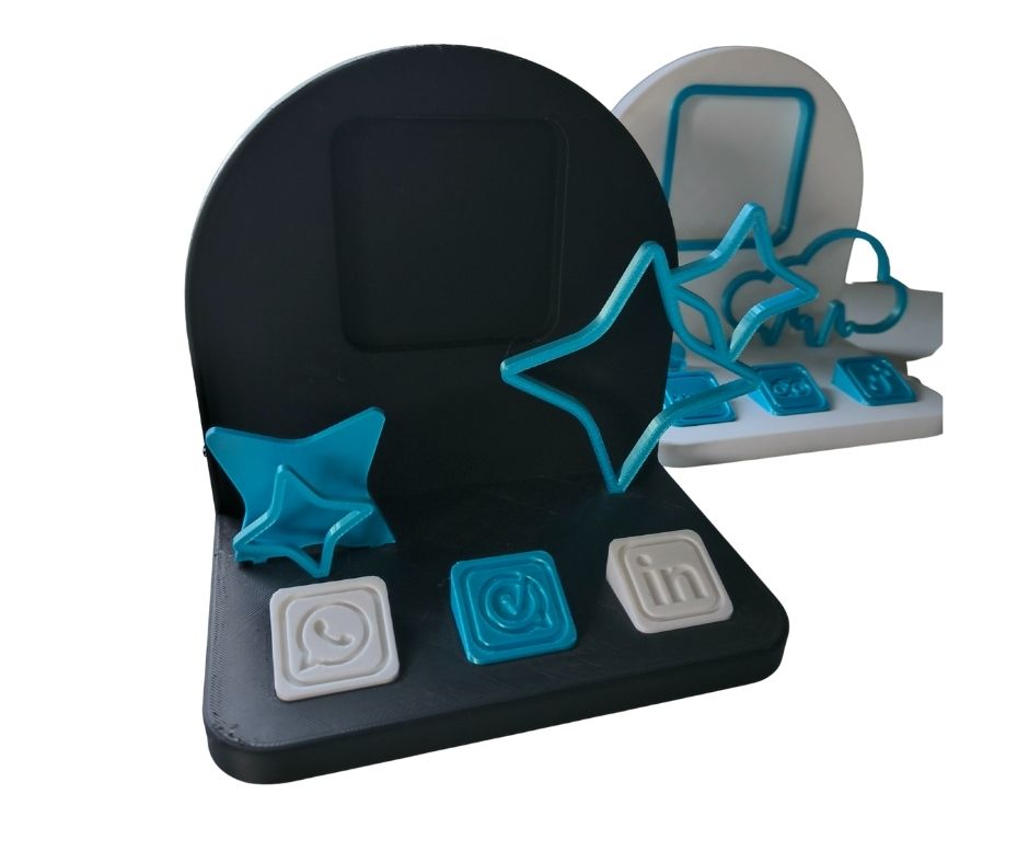 AI-logo NFC Toonbank Standaard – incl. 3 icoontjes (WhatsApp, E-mail & Google Mijn Bedrijf)