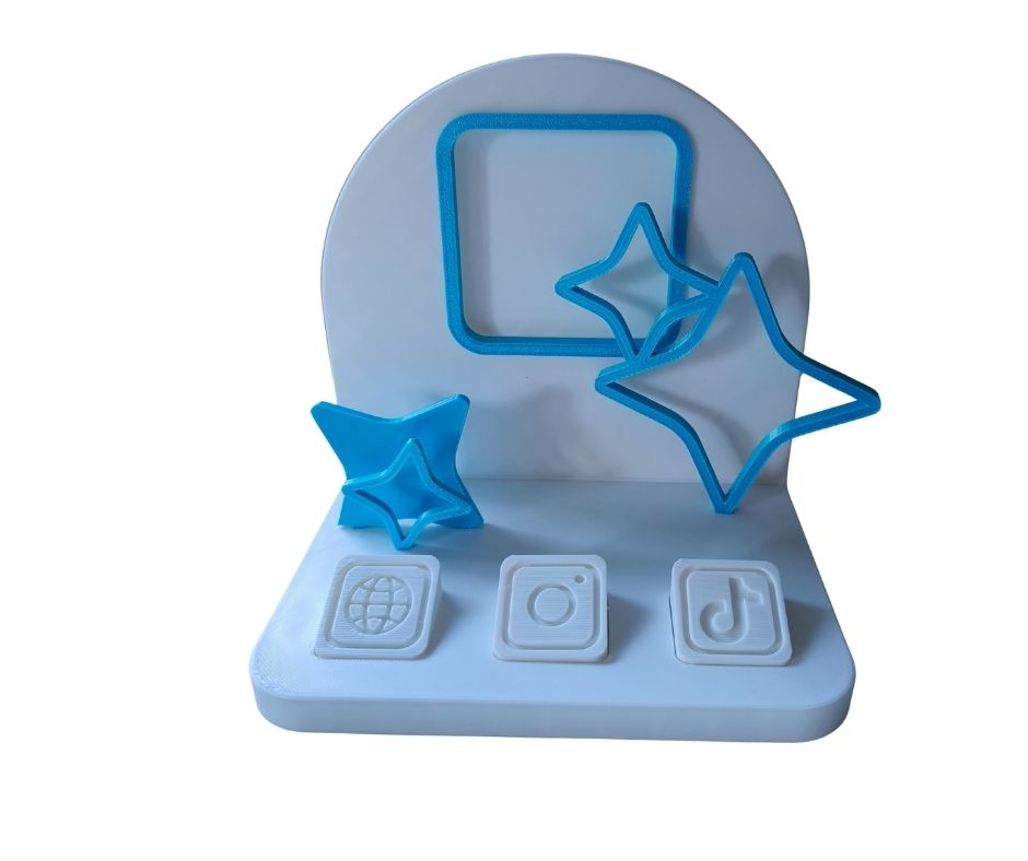 AI-logo NFC Toonbank Standaard – incl. 3 icoontjes (WhatsApp, E-mail & Google Mijn Bedrijf)