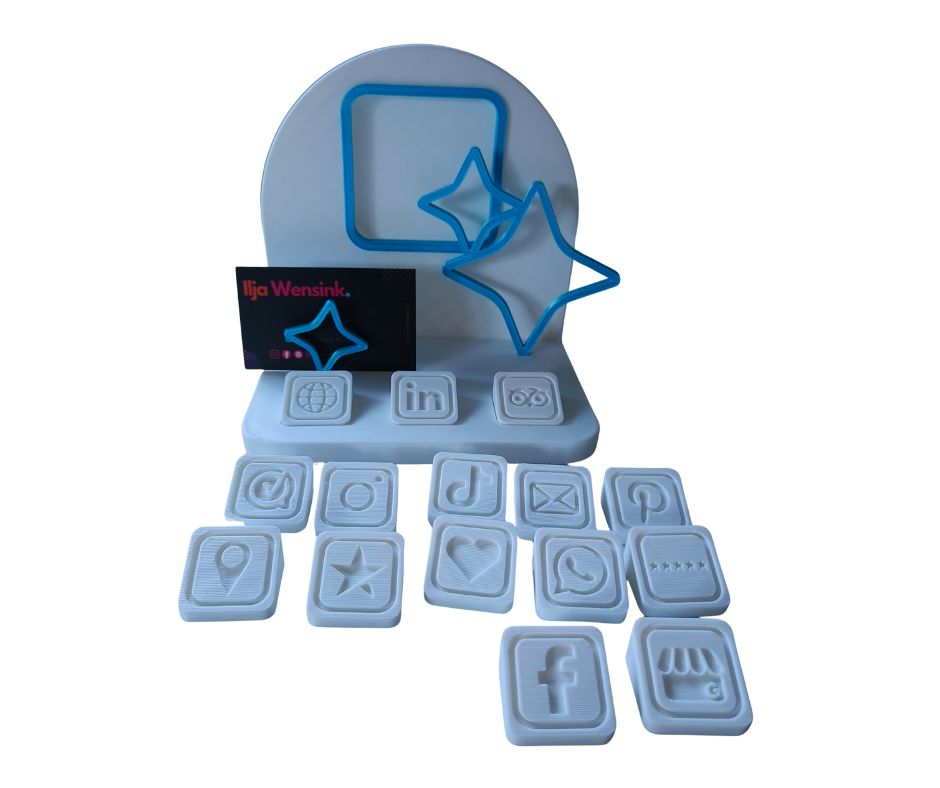 AI-logo NFC Toonbank Standaard – incl. 3 icoontjes (WhatsApp, E-mail & Google Mijn Bedrijf)