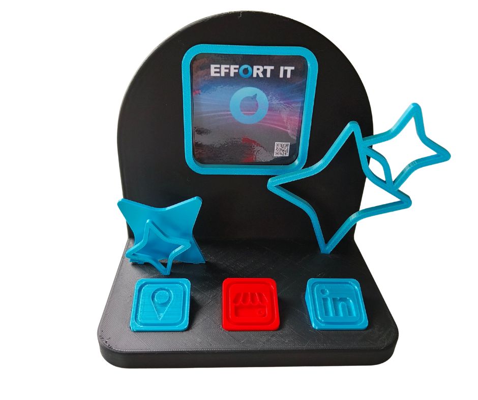 AI-logo NFC Toonbank Standaard – incl. 3 icoontjes (WhatsApp, E-mail & Google Mijn Bedrijf)