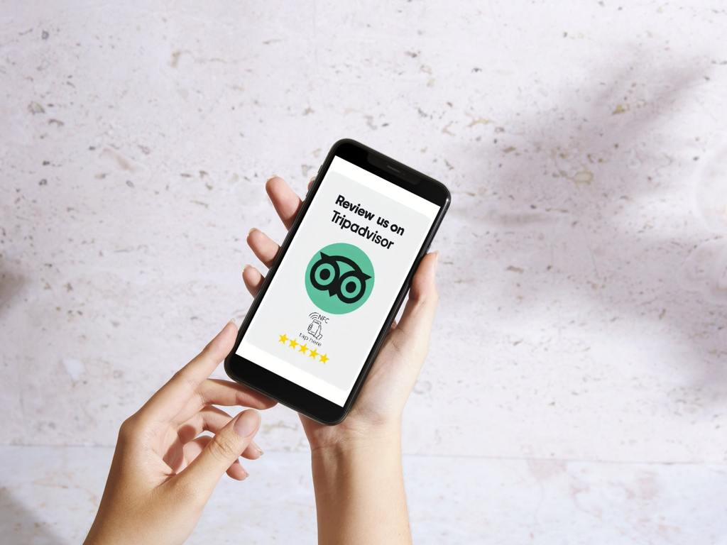 TripAdvisor NFC-kaart – 1 Tik voor Reviews – 2‑pack Groen, (1+1 Gratis)