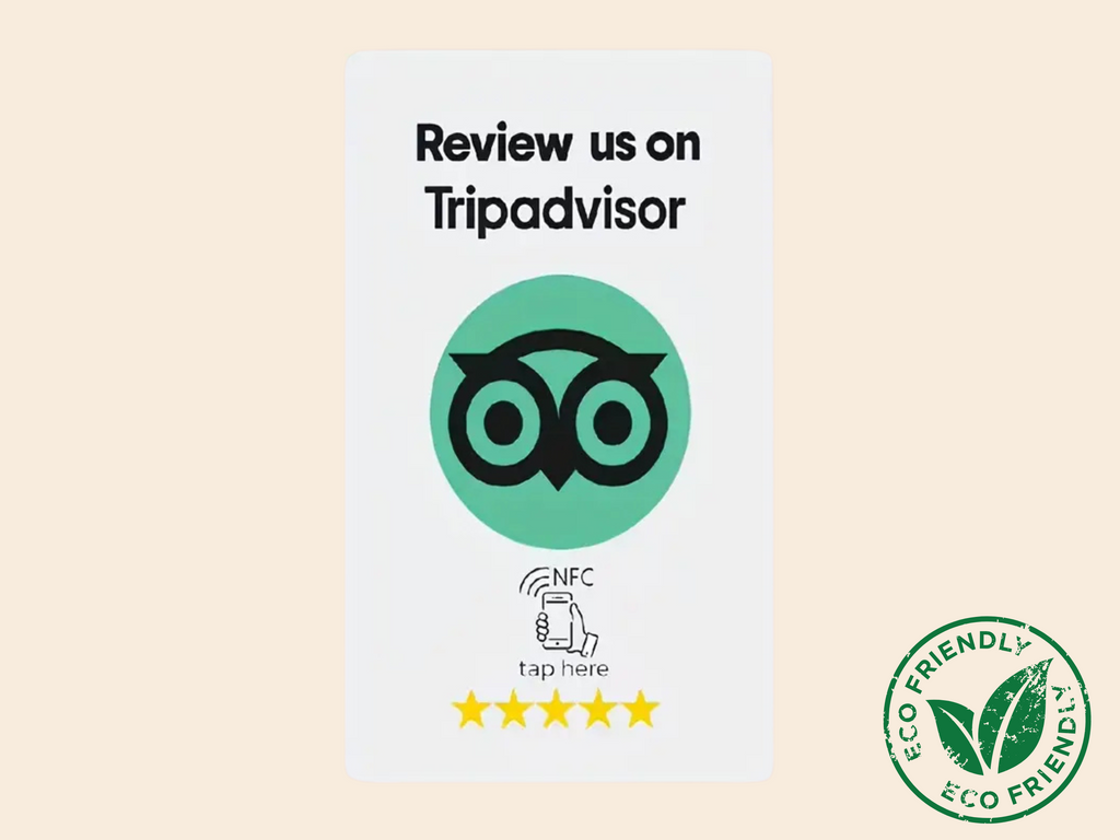 TripAdvisor NFC-kaart – 1 Tik voor Reviews – 2‑pack Groen, (1+1 Gratis)