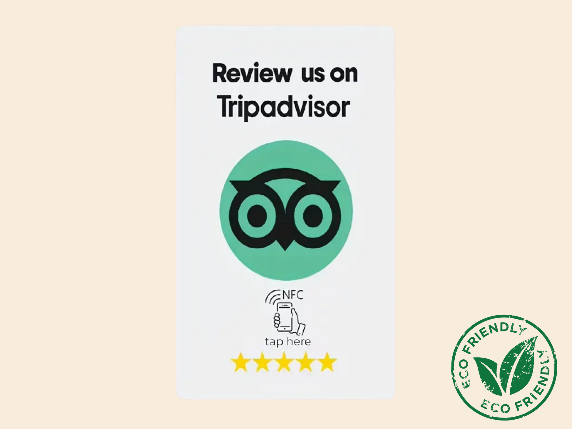 TripAdvisor NFC-kaart – 1 Tik voor Reviews – 2‑pack Groen, (1+1 Gratis)