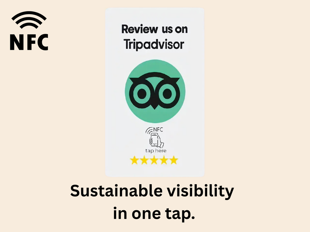 TripAdvisor NFC-kaart – 1 Tik voor Reviews – 2‑pack Groen, (1+1 Gratis)