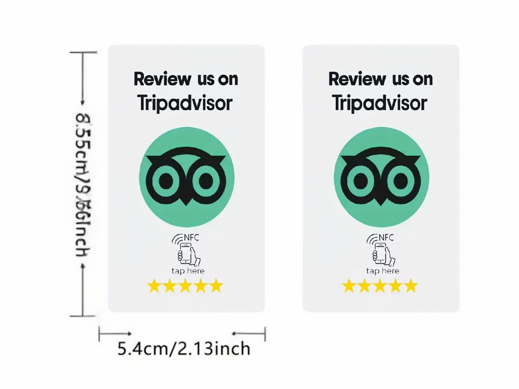TripAdvisor NFC-kaart – 1 Tik voor Reviews – 2‑pack Groen, (1+1 Gratis)