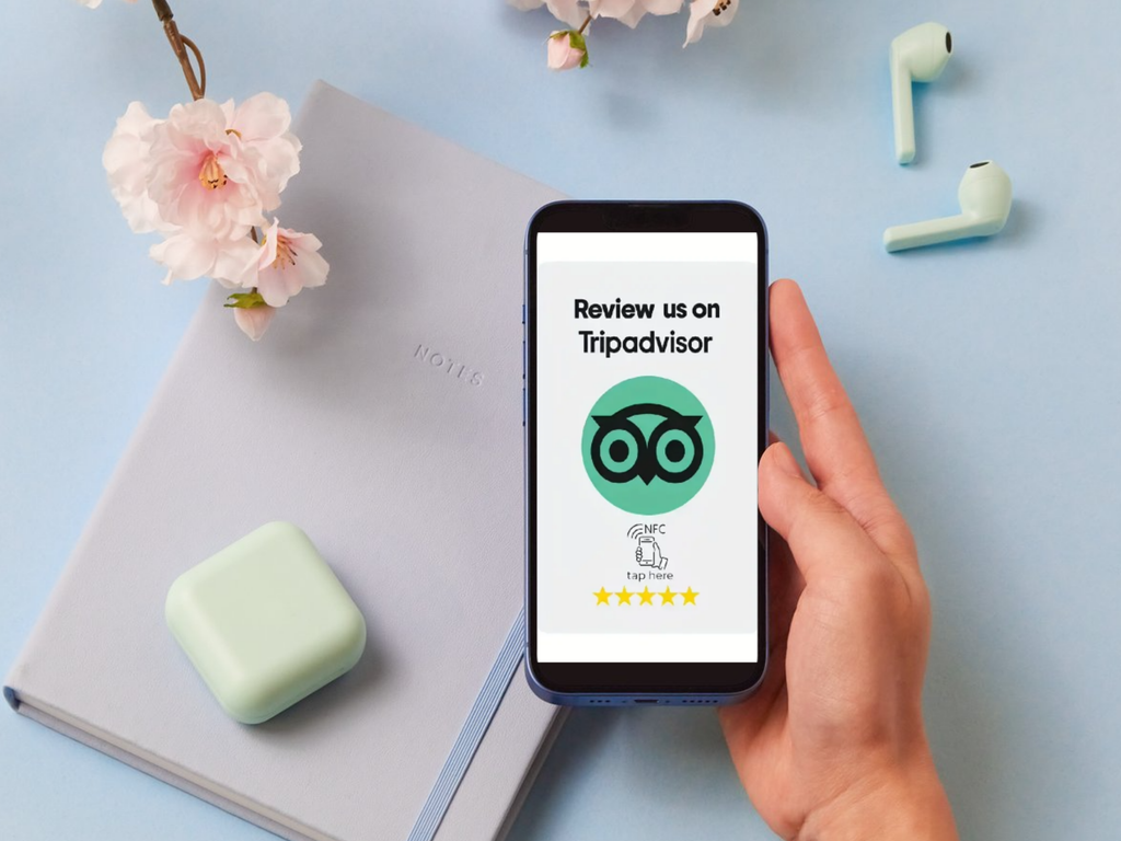 TripAdvisor NFC-kaart – 1 Tik voor Reviews – 2‑pack Groen, (1+1 Gratis)