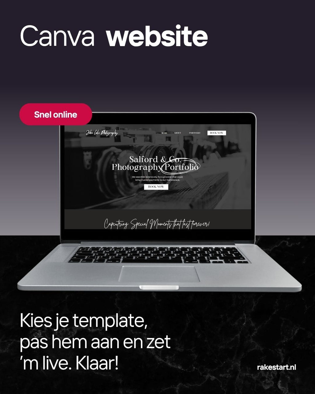 Fotograaf Website Sjabloon | Canva Website voor Fotografen & Creatieve Merken | Modern Visueel Portfolio