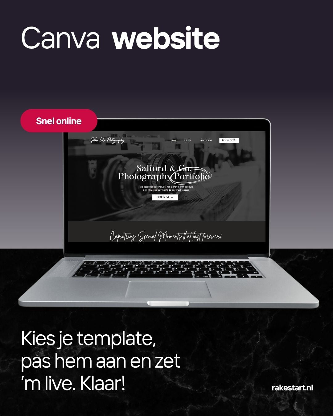 Fotograaf Website Sjabloon | Canva Website voor Fotografen & Creatieve Merken | Modern Visueel Portfolio