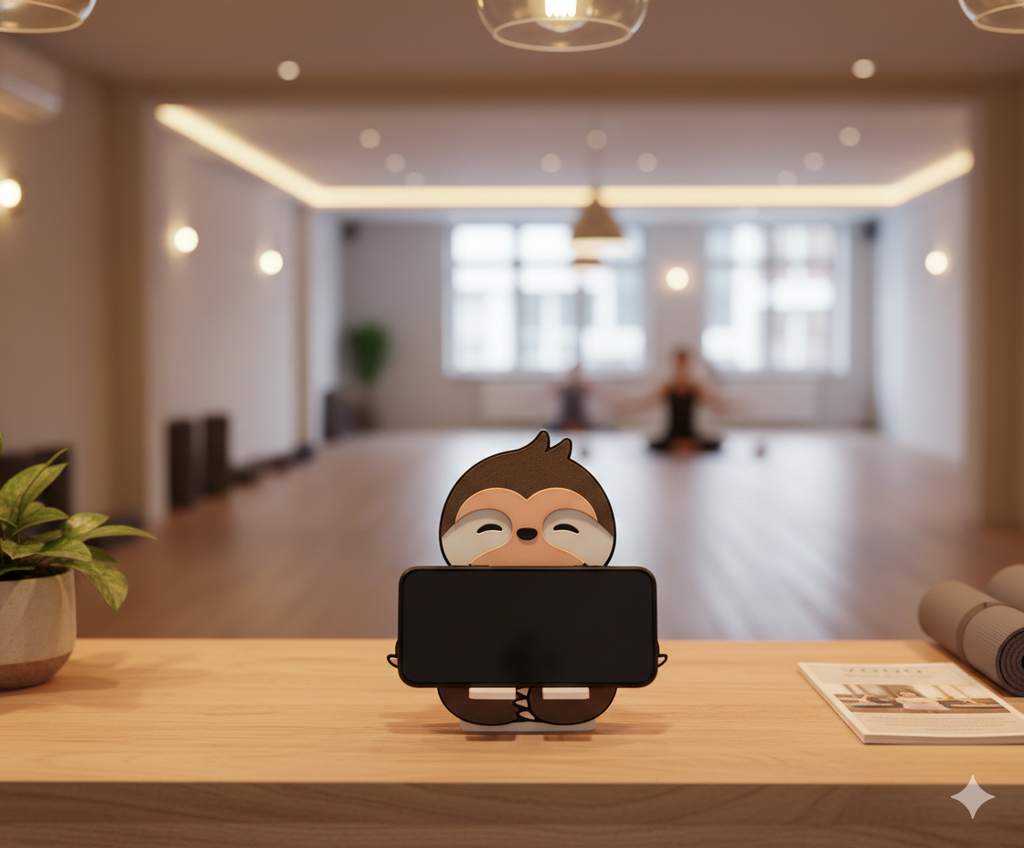 Luiaard Telefoonstandaard – 3D Geprint – Met Kabelgoot (Opladen & Neerzetten)