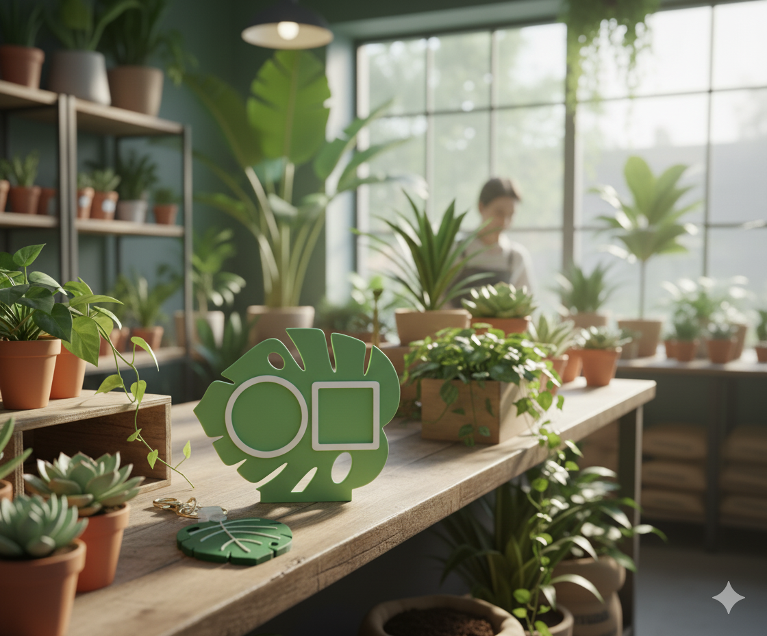 NFC Sleutelhanger – Monstera Blad – 3D Geprint in NL