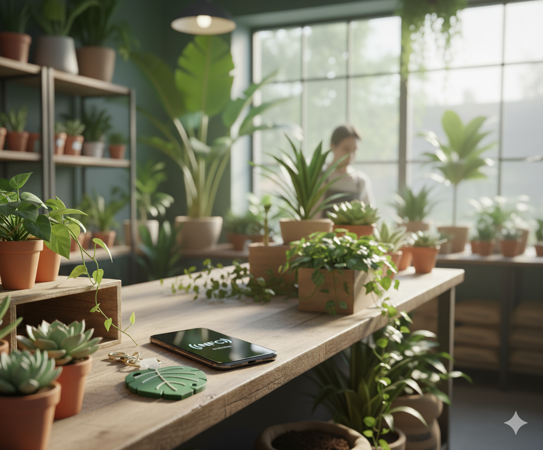 NFC Sleutelhanger – Monstera Blad – 3D Geprint in NL