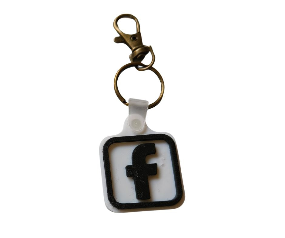 3D NFC-sleutelhanger met Facebook icoon – direct naar jouw pagina of Messenger