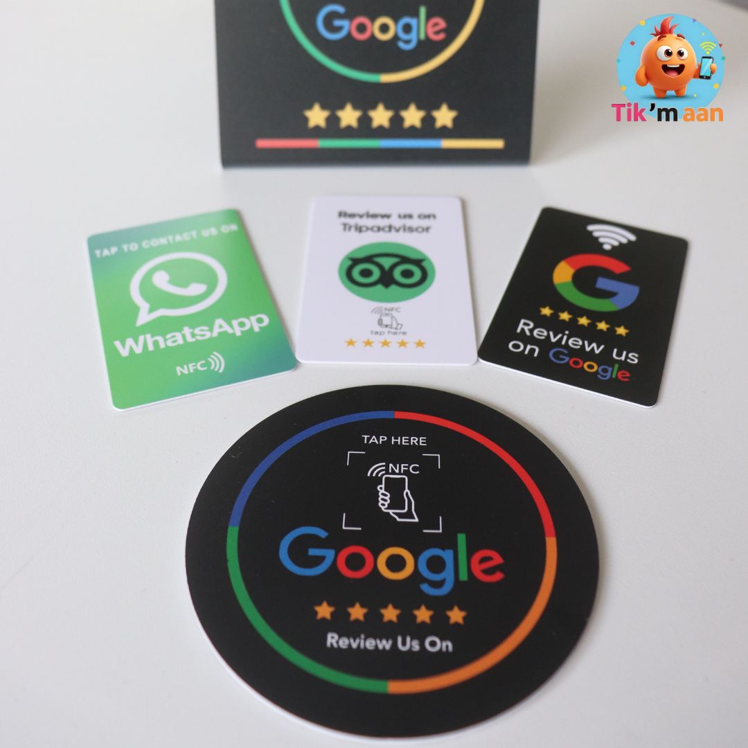 Zwarte NFC Review & Contact Set – Direct Meer Reviews & Klantcontact