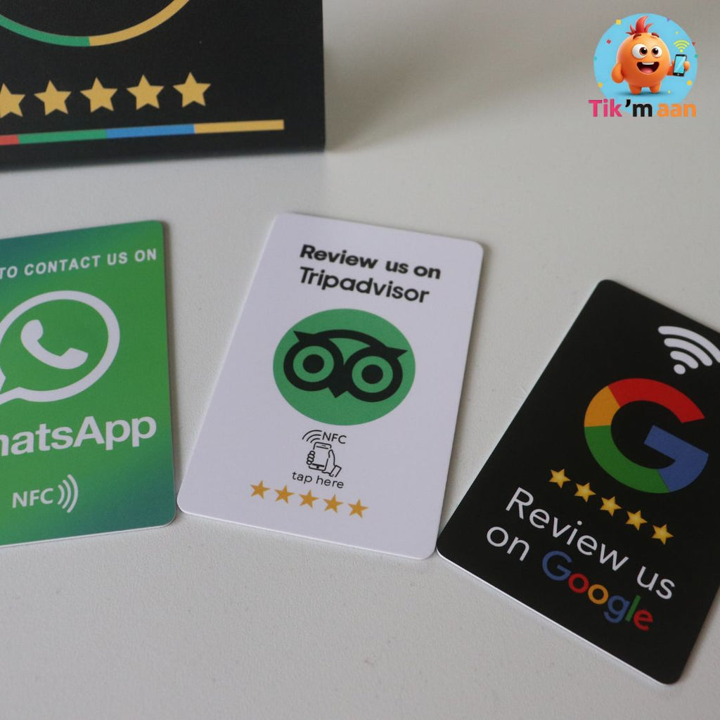 Zwarte NFC Review & Contact Set – Direct Meer Reviews & Klantcontact