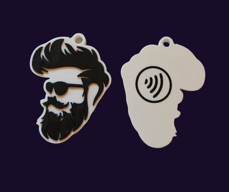 NFC barber man met baard sleutelhanger