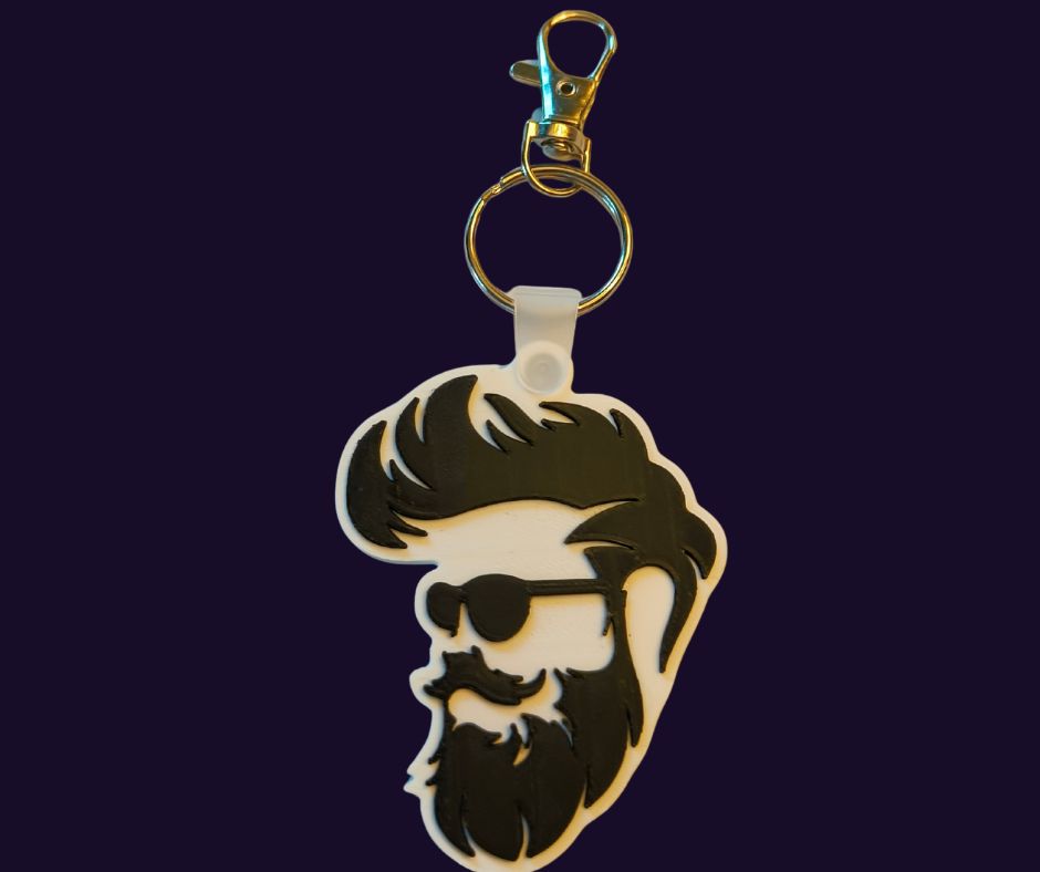 NFC barber man met baard sleutelhanger