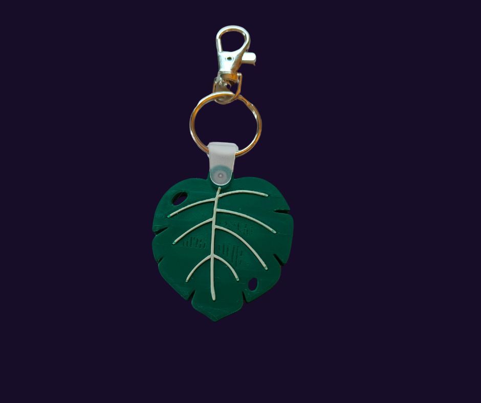 NFC Monstera blad sleutelhanger 3D-geprint