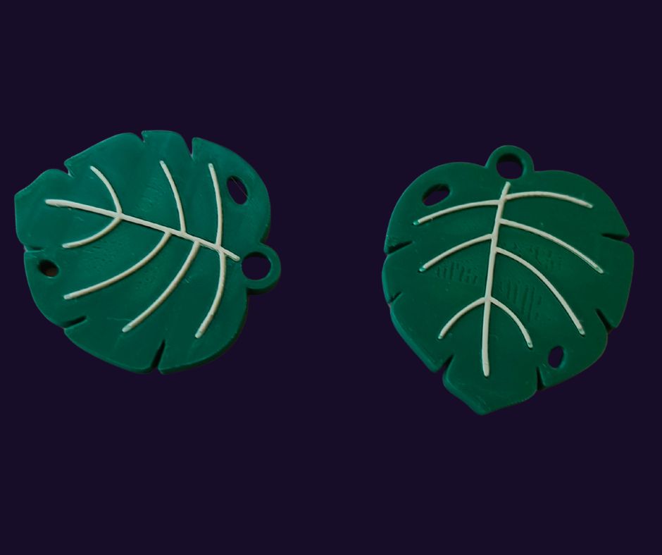 NFC Monstera blad sleutelhanger 3D-geprint