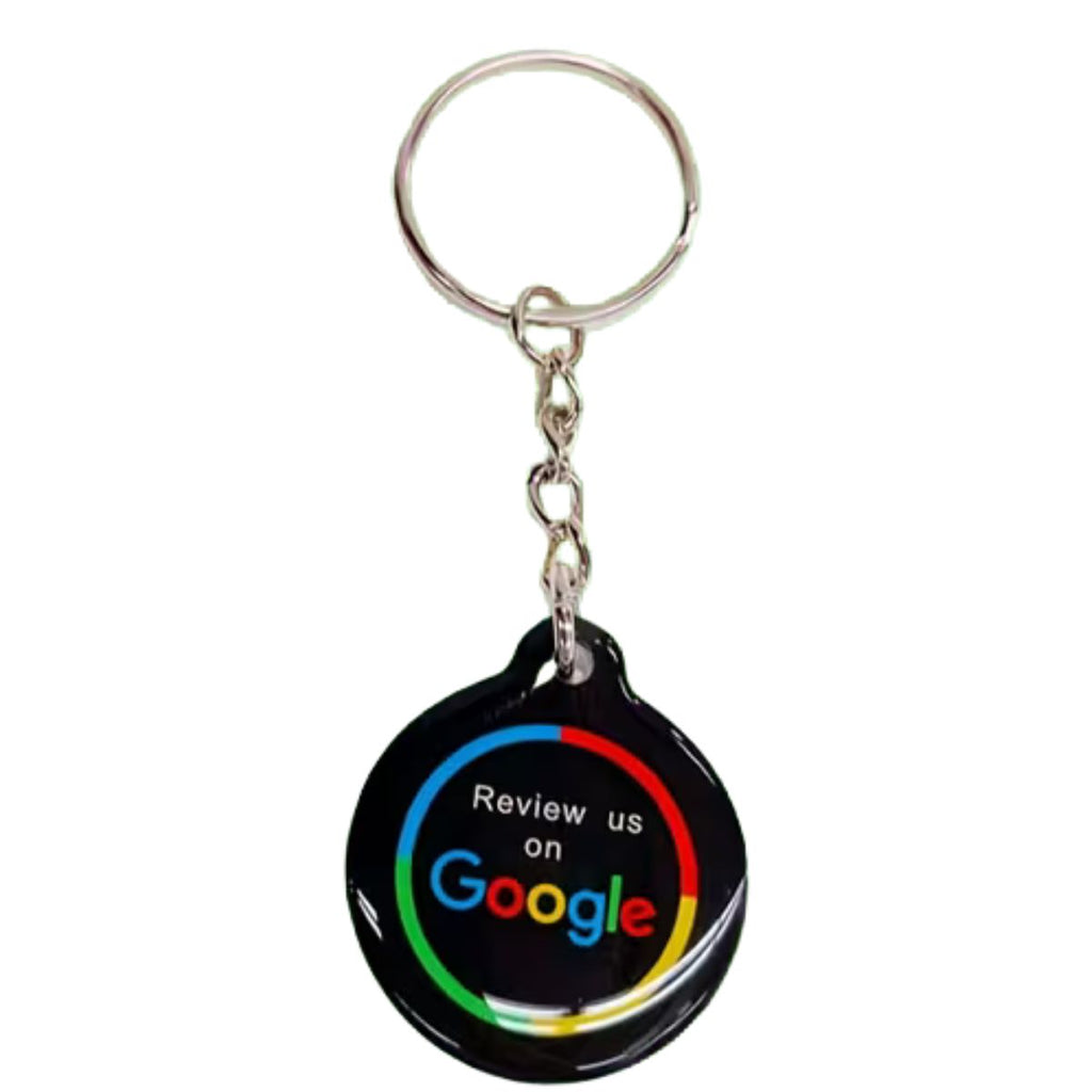 Zwarte Google Review Sleutelhanger – NFC Tap-to-Review