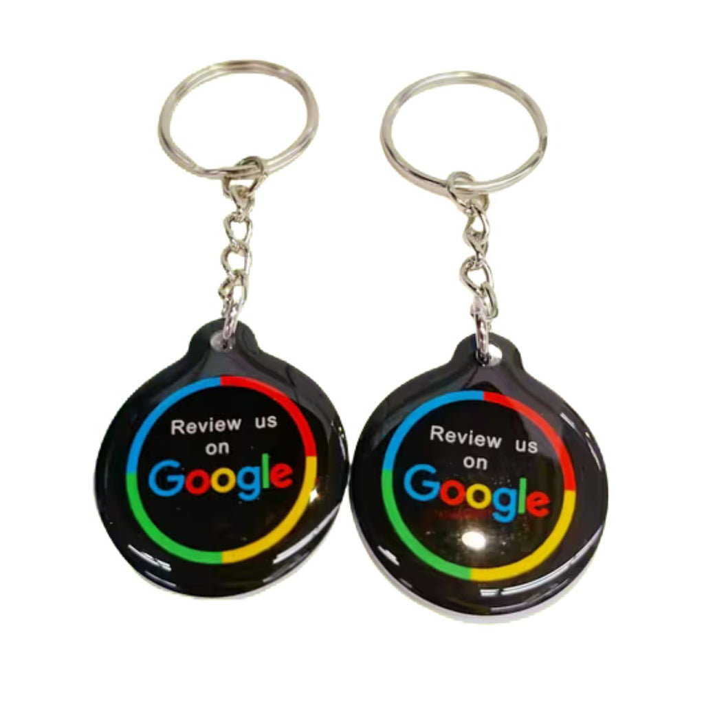 Zwarte Google Review Sleutelhanger – NFC Tap-to-Review