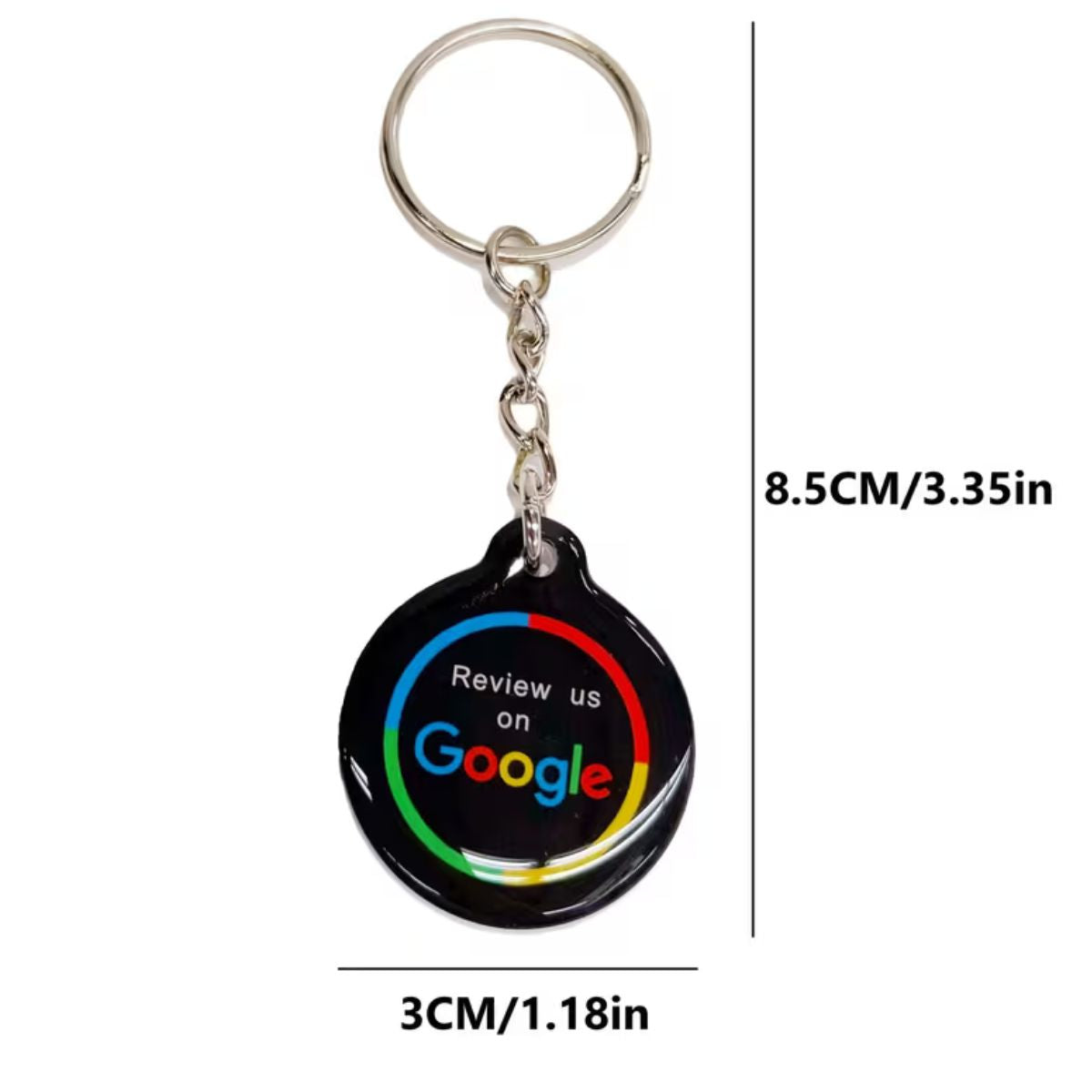 Witte Google Review Sleutelhanger – NFC Tap-to-Review