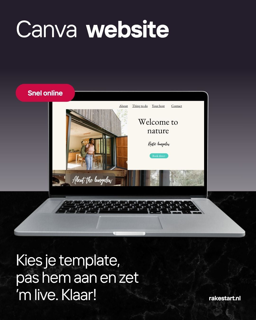 Canva-website template voor Airbnb &amp; vakantieverhuur – snel online en 100% aanpasbaar