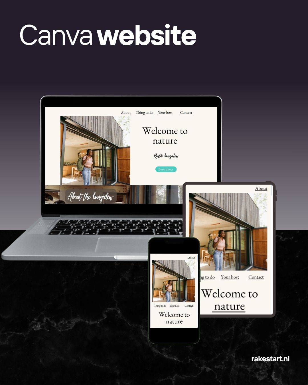 Canva-website template voor Airbnb &amp; vakantieverhuur – snel online en 100% aanpasbaar