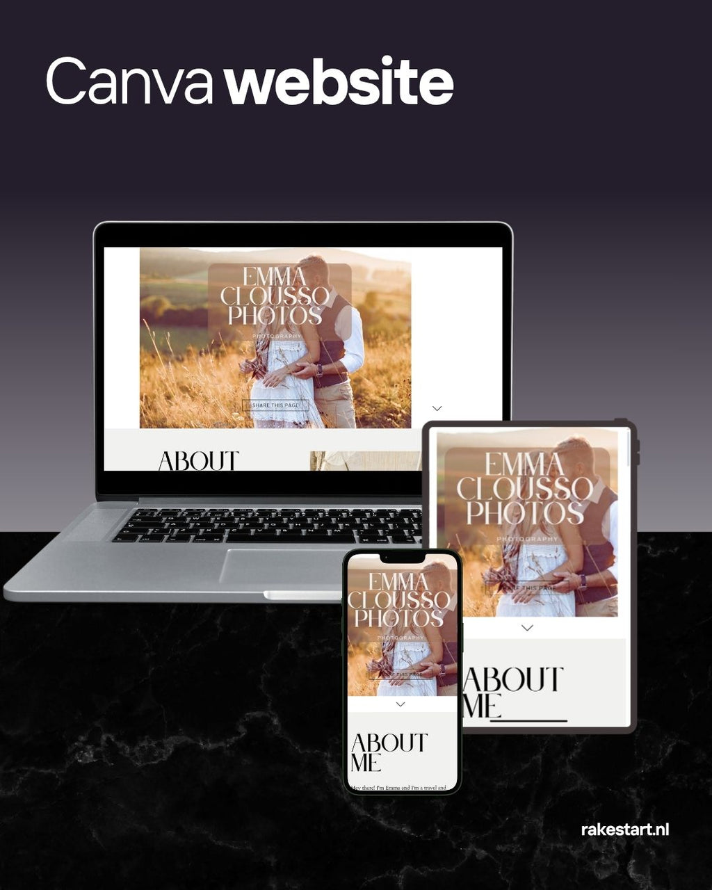 Boho Photographer Website Template | Canva Website voor Fotografen | Aardse & Vrijzinnige Stijl