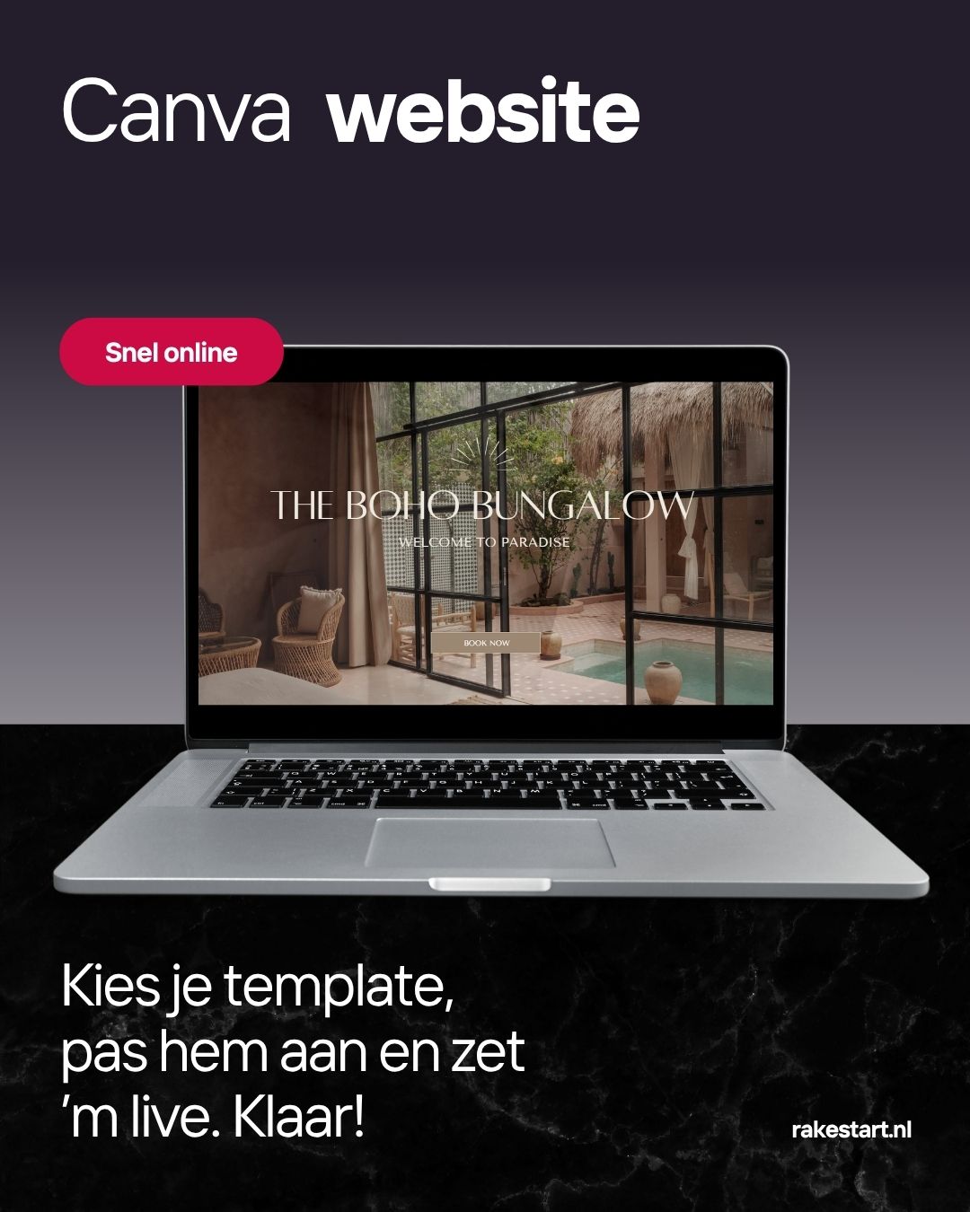 Boho Website Template voor Airbnb & Vakantiehuis – Canva Minisite voor Directe Boeking