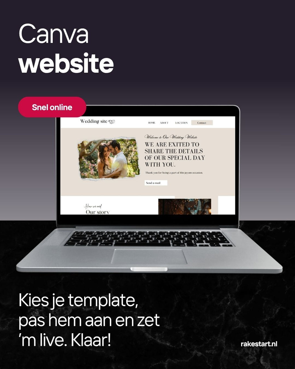 Wedding Website Template | Canva Website voor Bruidsparen & Planners | Elegant & Romantisch