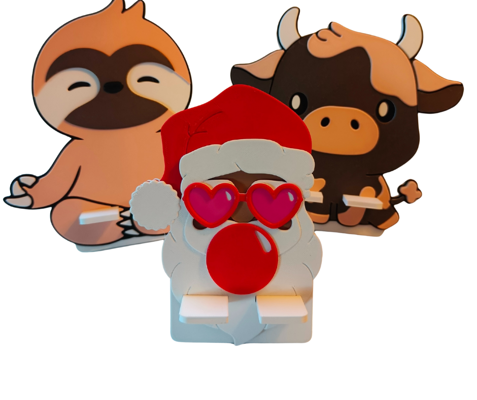 Santa in Love” 3D‑Geprinte Kerstman Telefoonstandaard