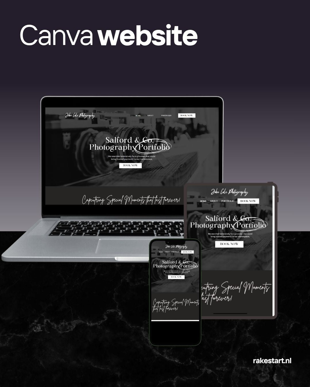 Fotograaf Website Sjabloon | Canva Website voor Fotografen & Creatieve Merken | Modern Visueel Portfolio