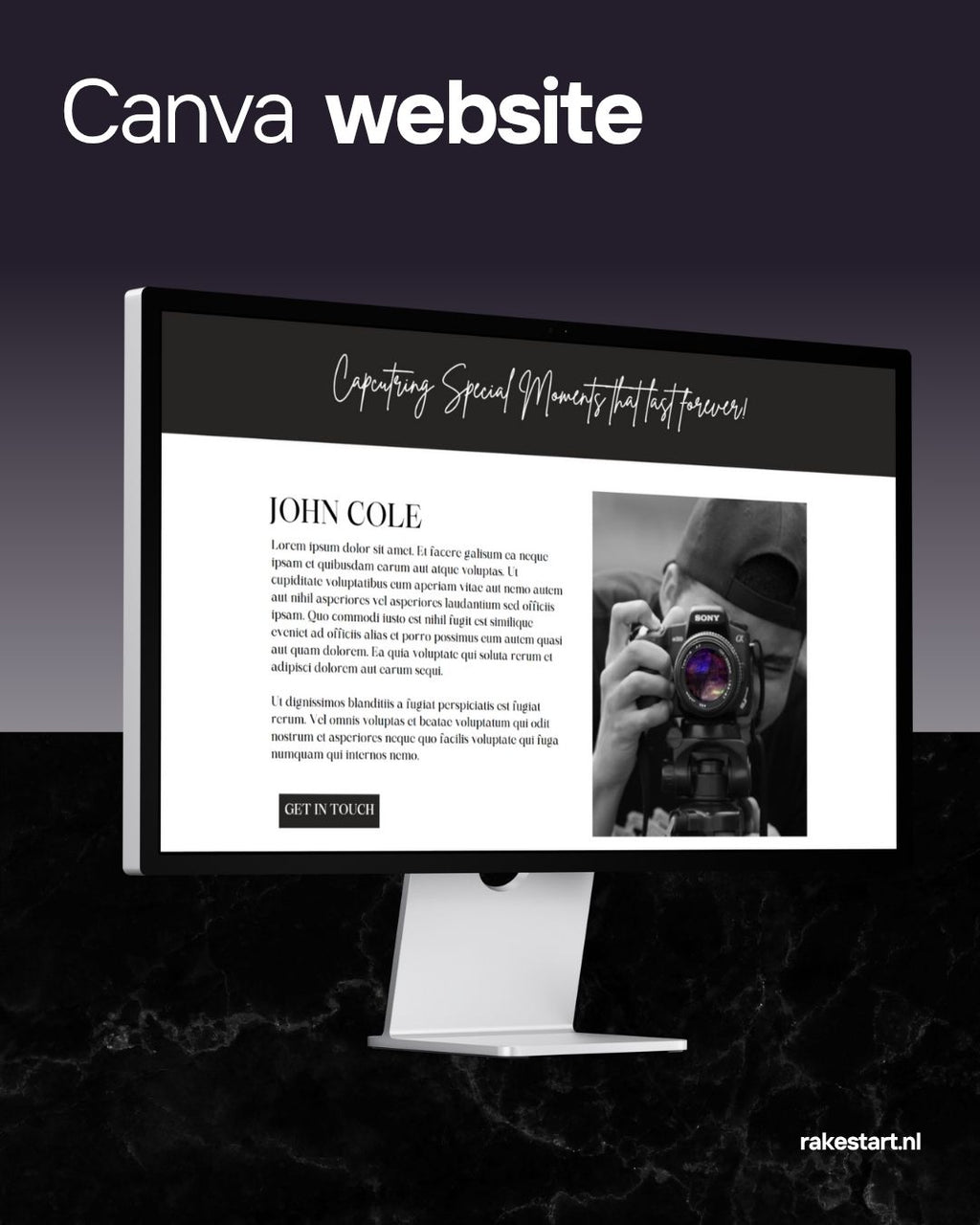 Fotograaf Website Sjabloon | Canva Website voor Fotografen & Creatieve Merken | Modern Visueel Portfolio